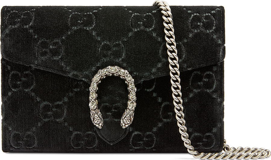 Gucci Dionysus Velvet GG Supreme Wallet On Chain