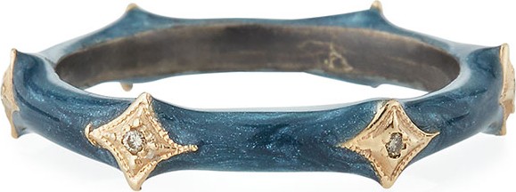 Armenta New World Enamel & Crivelli Band Ring, Size 6.5