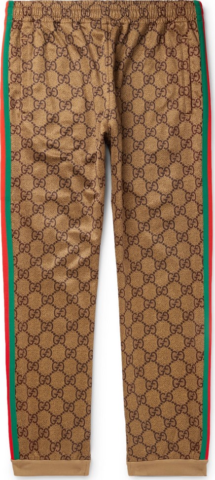 Gucci Webbing-Trimmed Logo-Print Jersey Track Pants