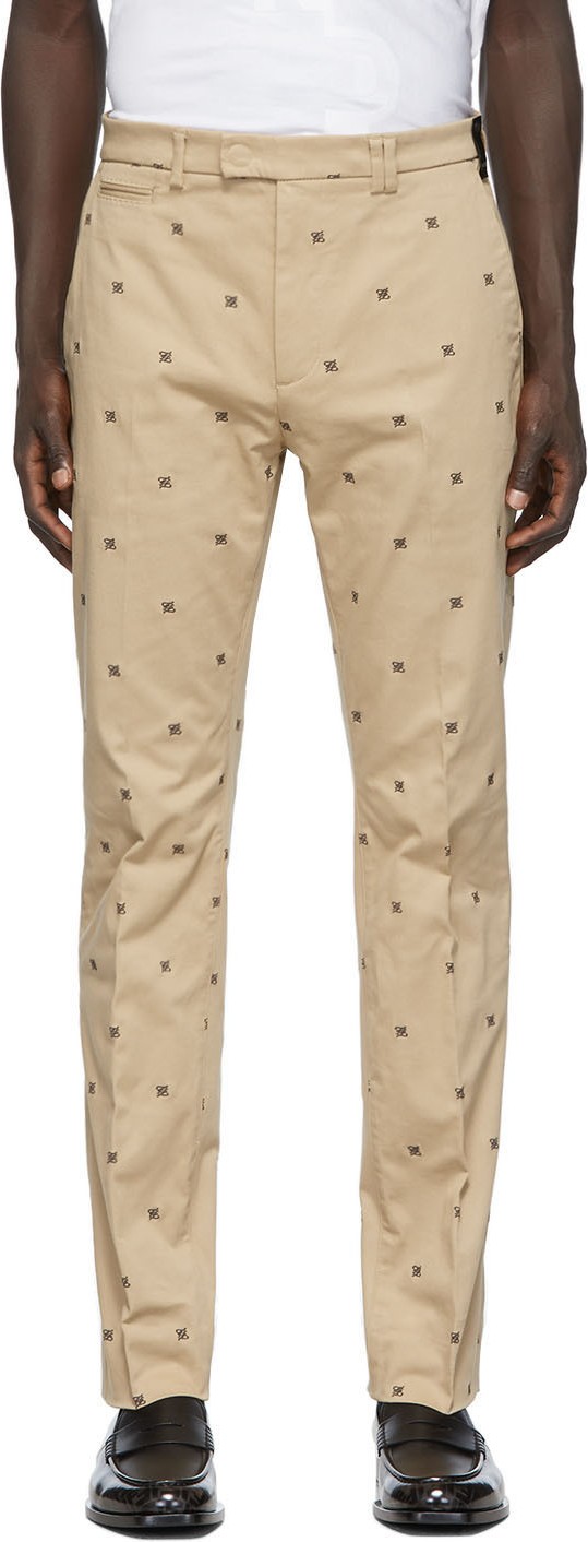 Fendi Beige Karligraphy Chino Pants