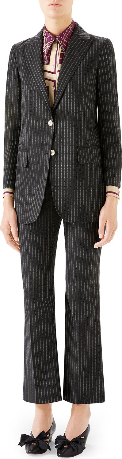 Gucci Pinstriped Wool Blazer Jacket