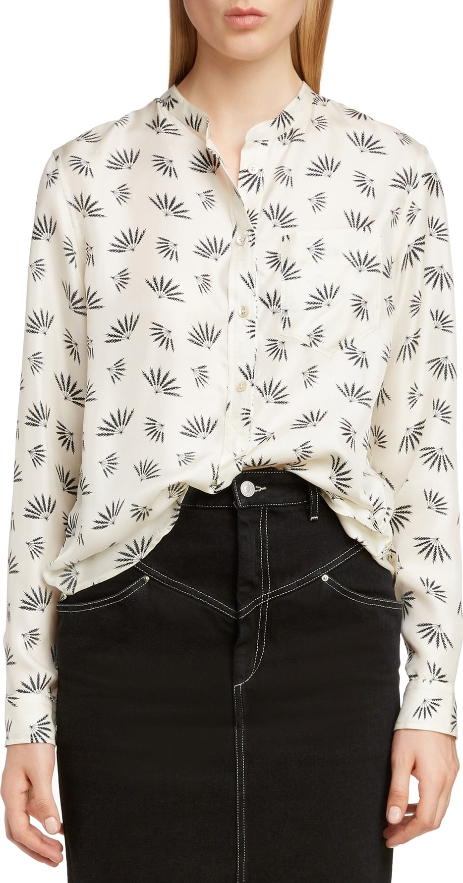 Isabel Marant Fan Print Silk Blouse