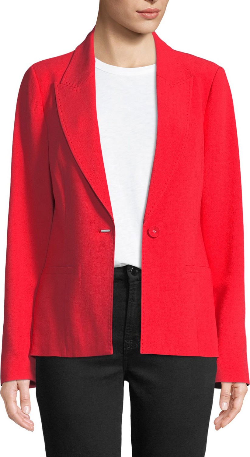 Tanya Taylor Electra Crepe Single-Button Blazer