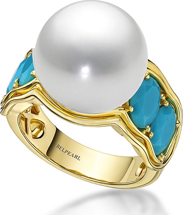 Belpearl Aura South Sea Pearl & Turquoise Ring