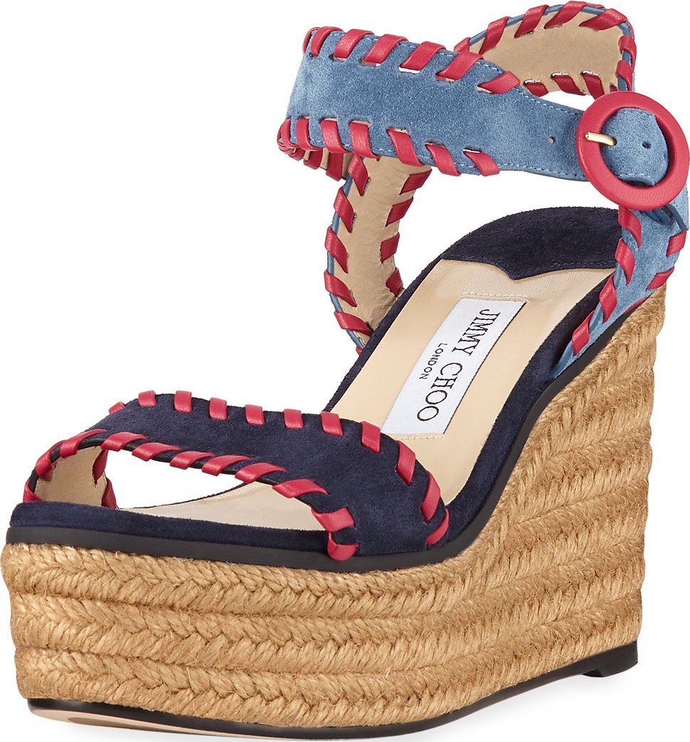 Jimmy Choo Abigail 100mm Whipstitched Espadrilles