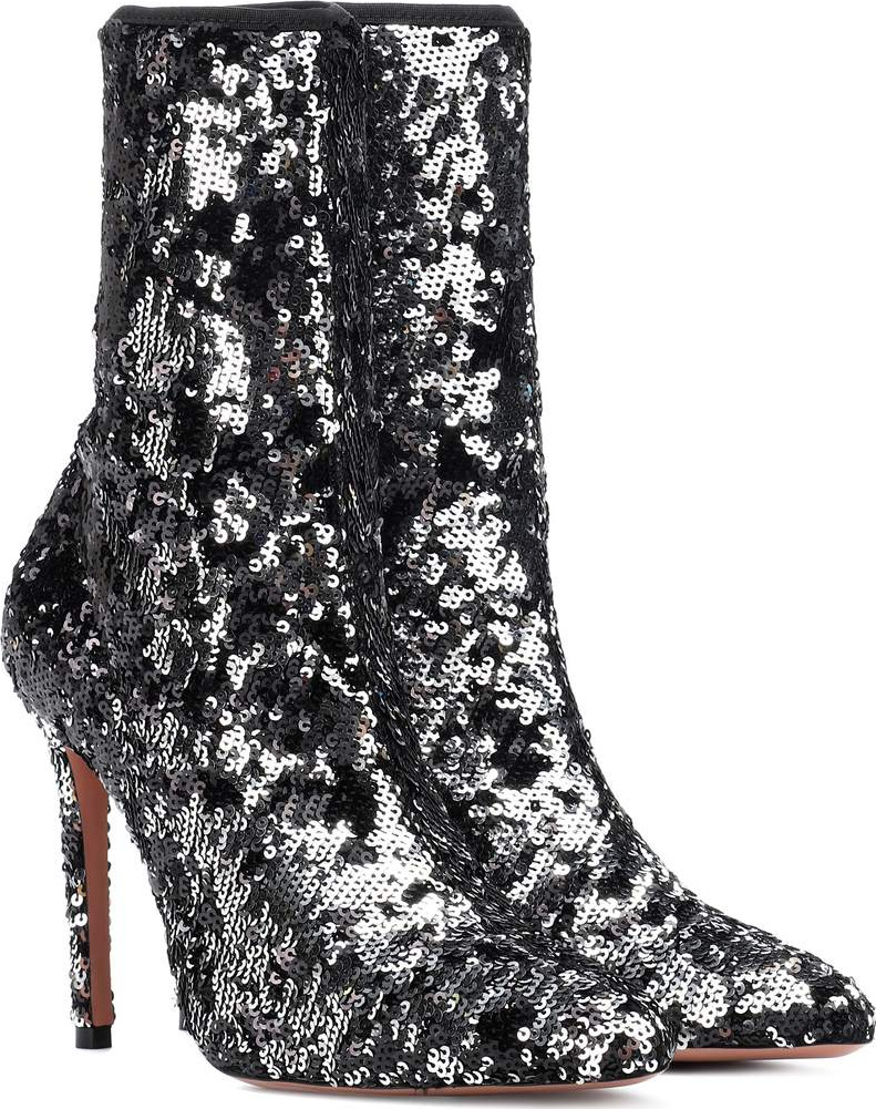 Aquazzura Costes 105 sequined ankle boots