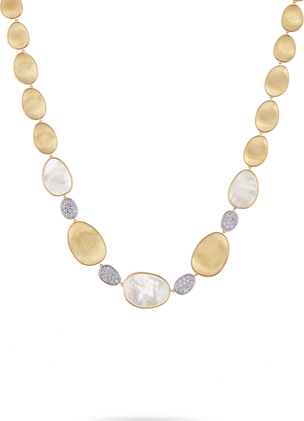 Marco Bicego Lunaria Mother-of-Pearl Collar Necklace with Diamonds