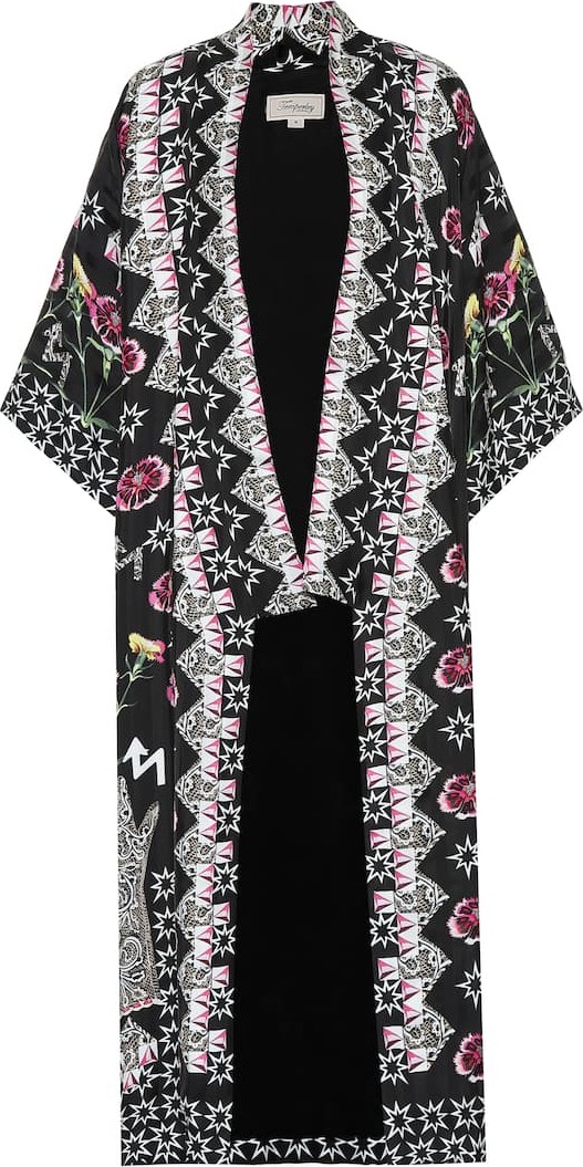 Temperley London Flux printed satin kimono