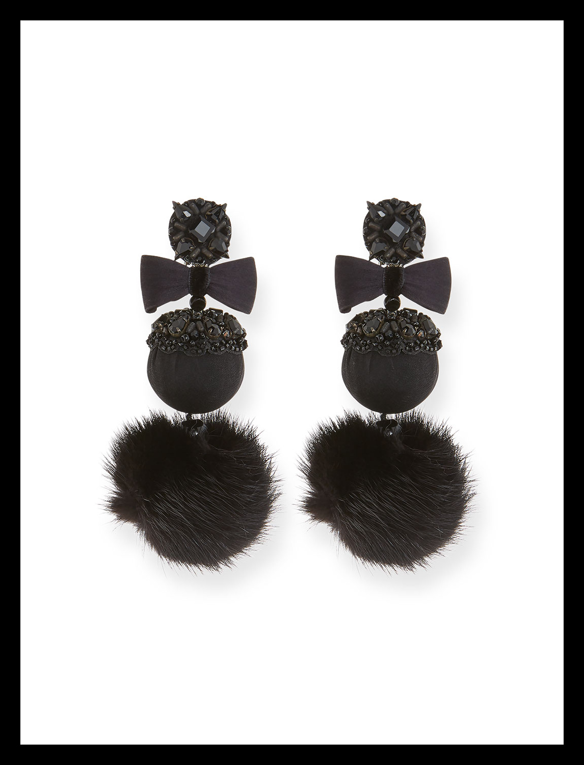 Ranjana Khan Mink Puff Earrings