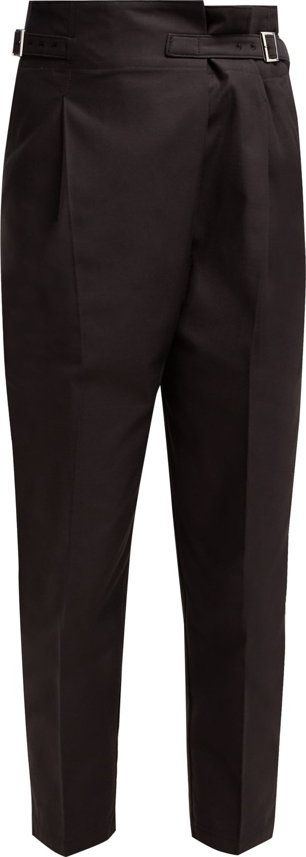 Toga Buckled wrap-around cotton trousers