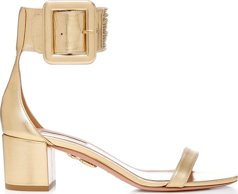 Aquazzura Casablanca Metallic Leather Sandals