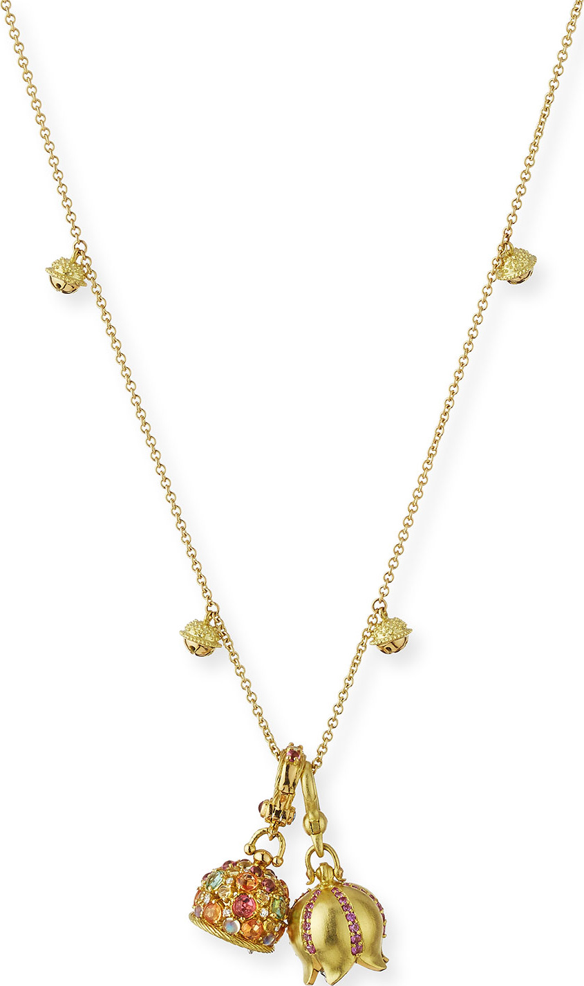 Paul Morelli 18k Gold Mini Jingle Bell Necklace, 28"L