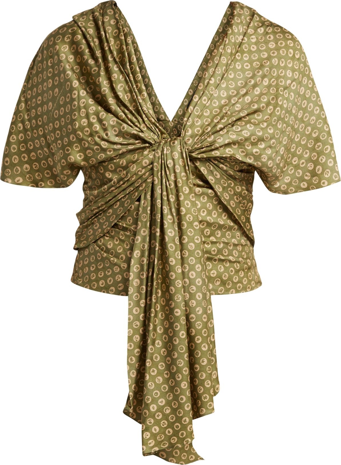 Jacquemus Amal tie-front satin blouse