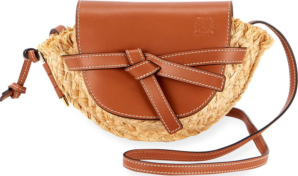 LOEWE Gate Mini Raffia Shoulder Bag