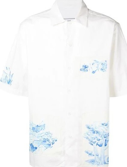 AMI Short sleeve painterly shirt