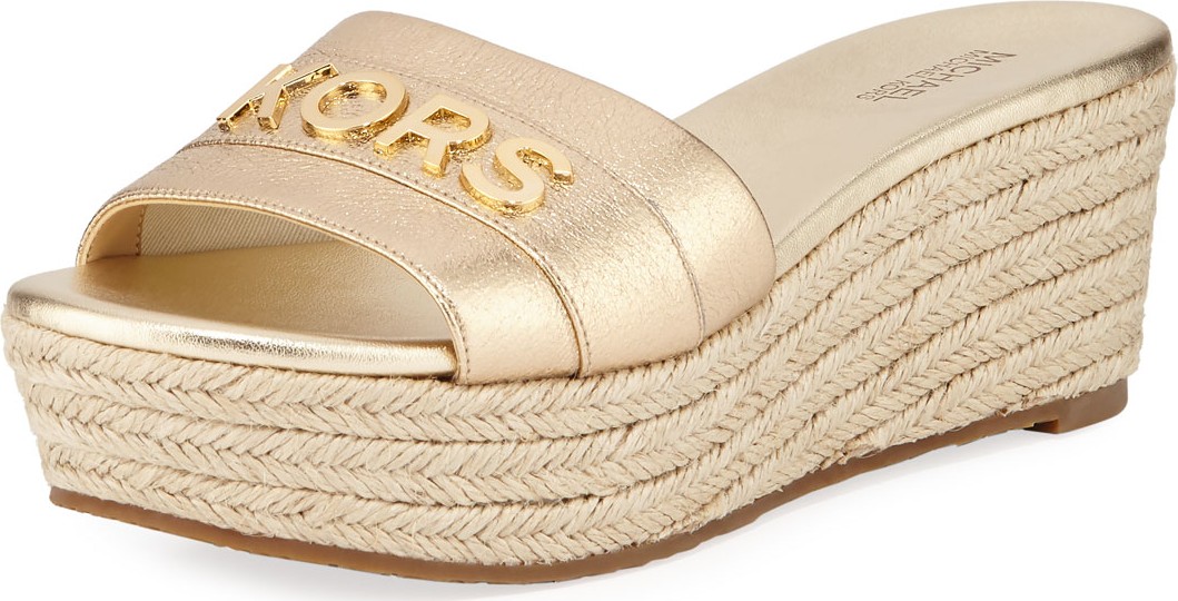 MICHAEL MICHAEL KORS Brady Metallic Logo Platform Sandals