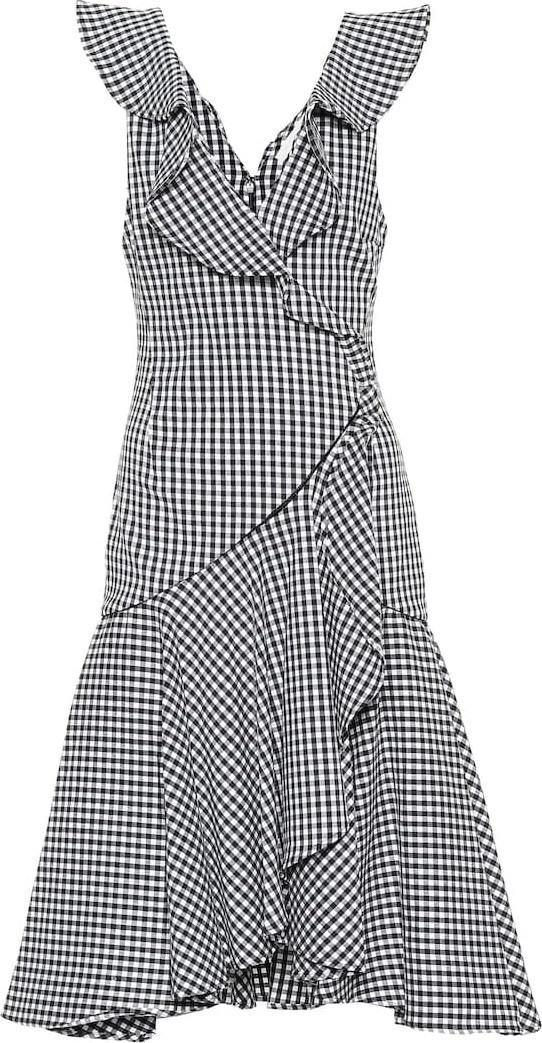 Jonathan Simkhai Checked cotton-blend midi dress
