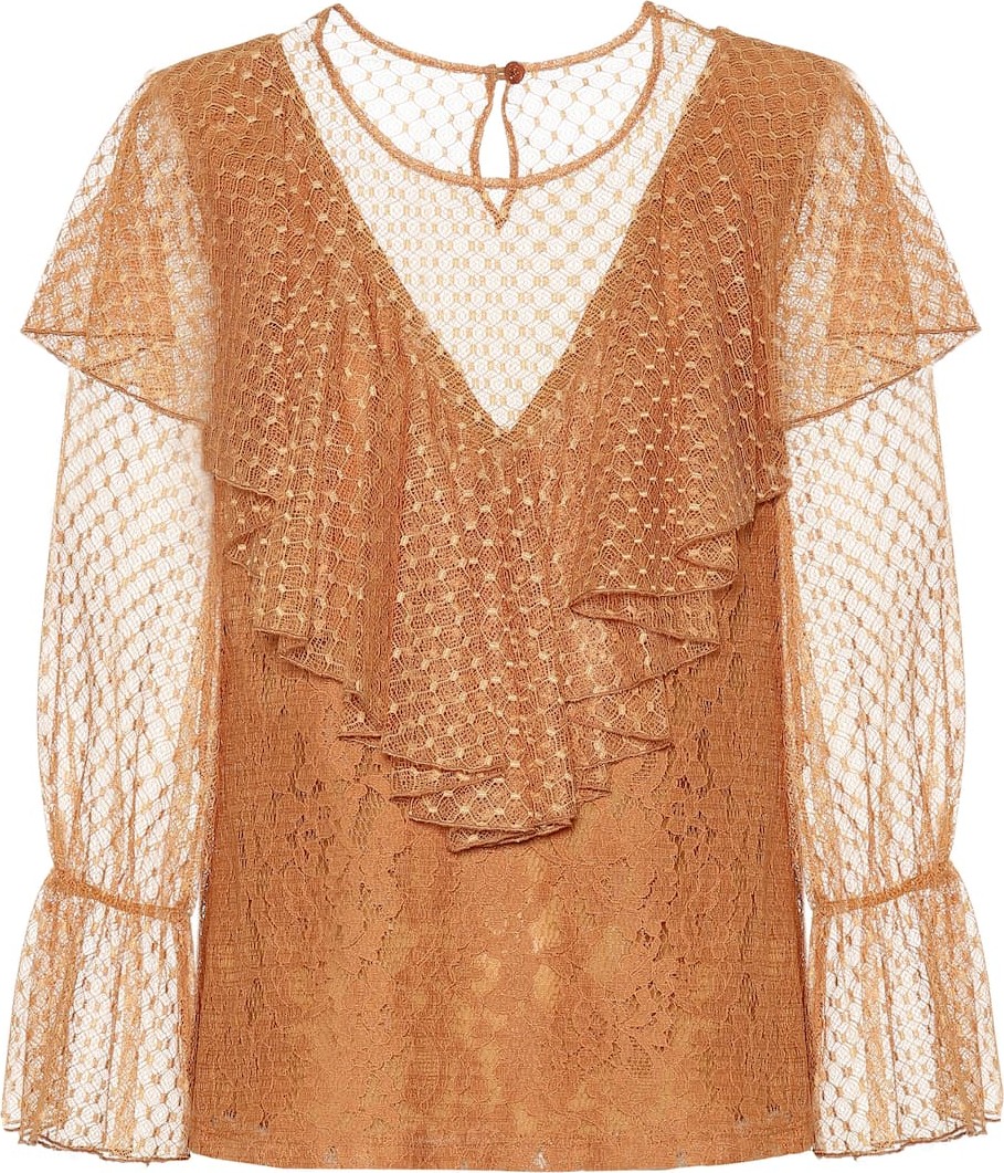 See By Chloé Layered lace and cotton top