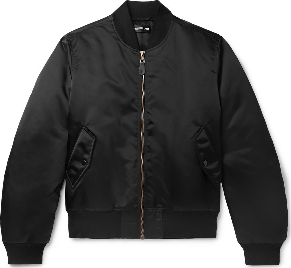 Balenciaga Oversized Embroidered Satin Bomber Jacket