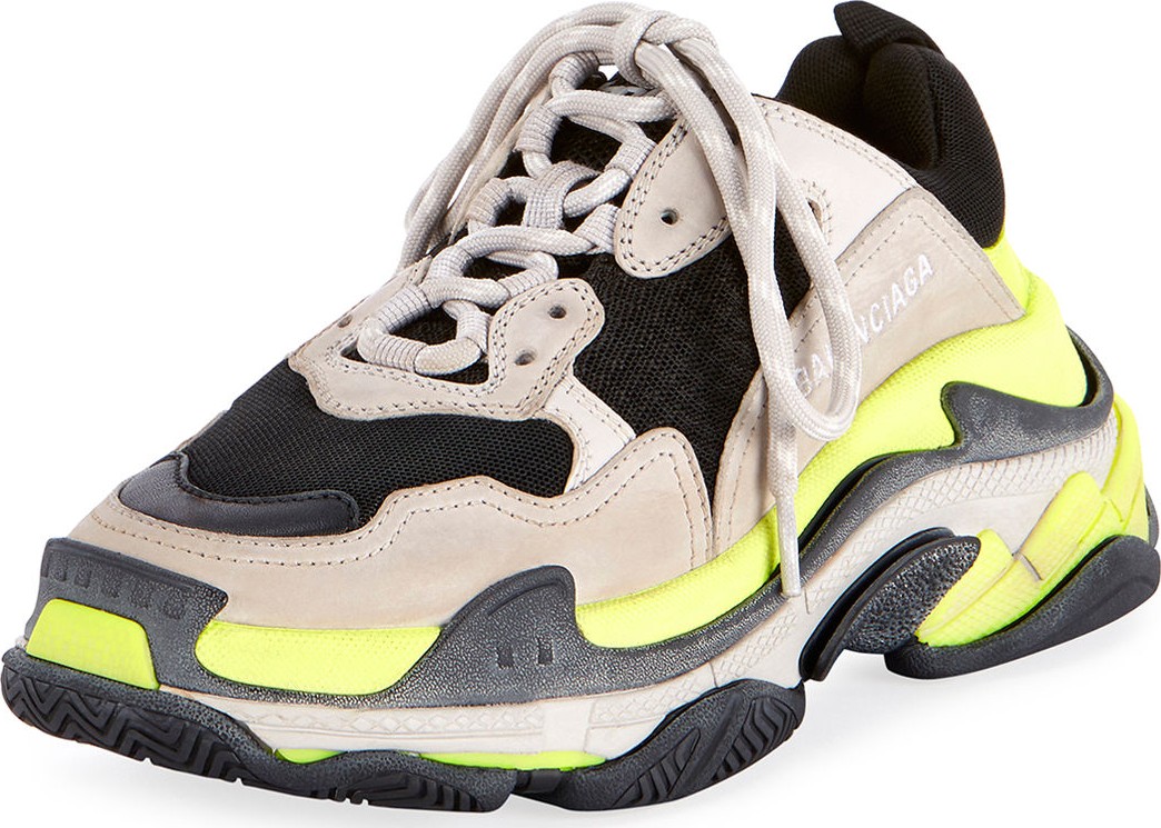 Balenciaga Triple S Fluo Mesh Trainer Sneakers