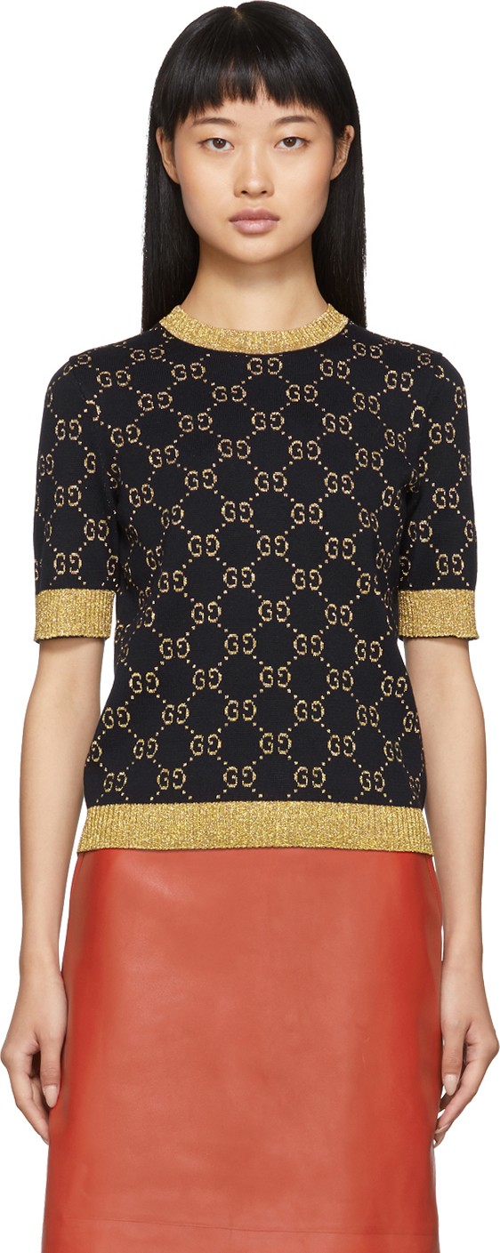Gucci Black & Gold Lurex GG Sweater