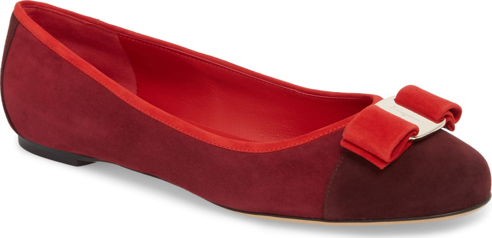 Salvatore Ferragamo Varina Colorblocked Bow Flat