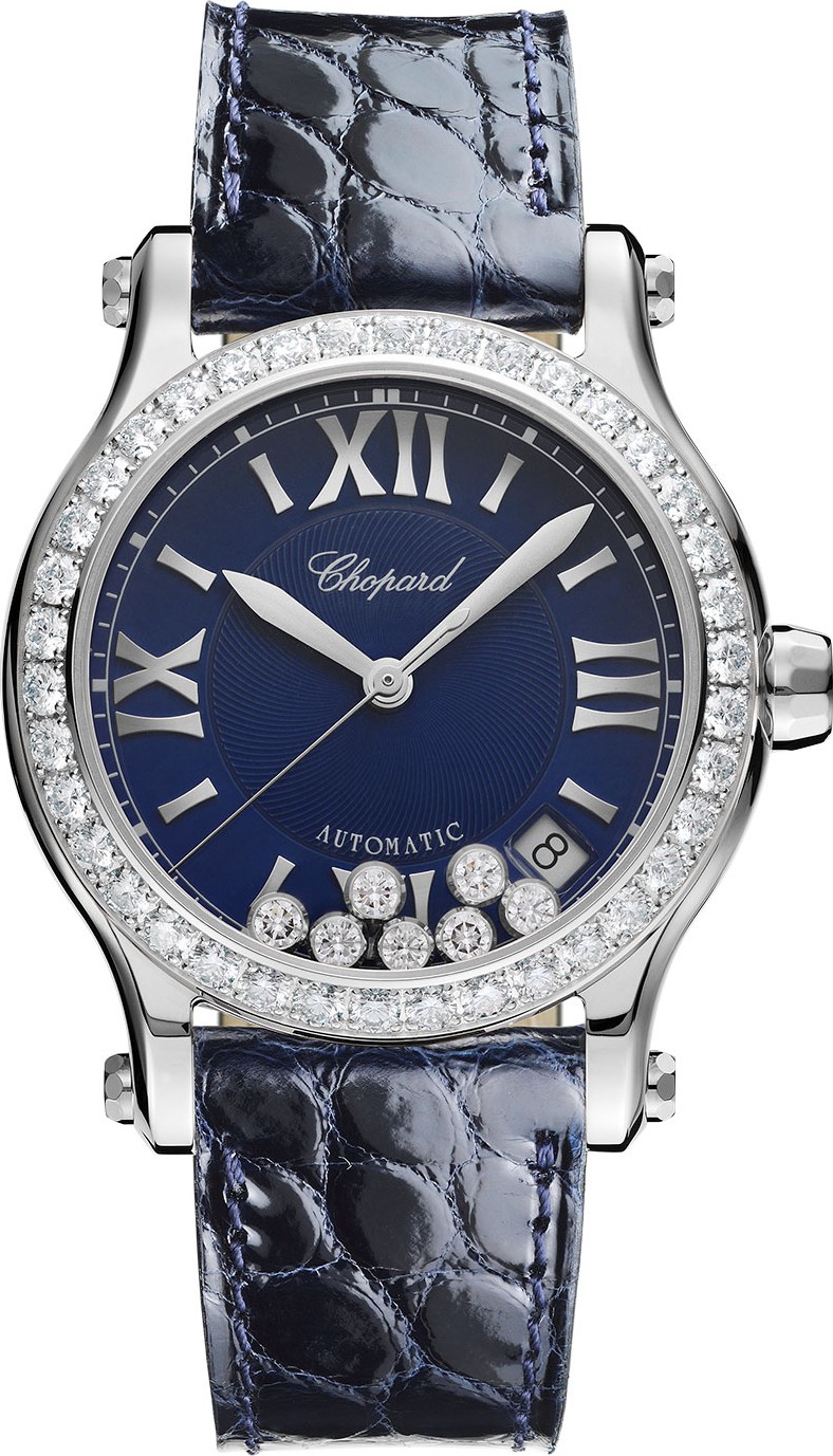 Chopard 36 mm Happy Sport Automatic Watch with Diamonds