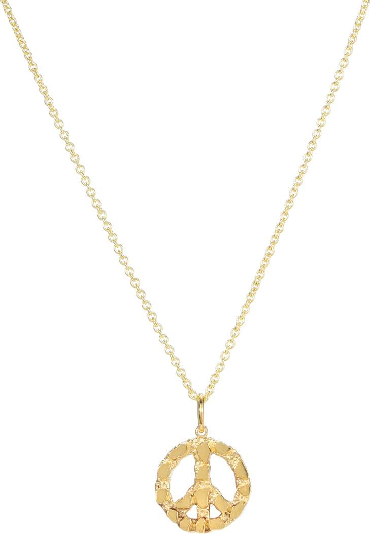 Sydney Evan Small Peace charm 14kt gold necklace