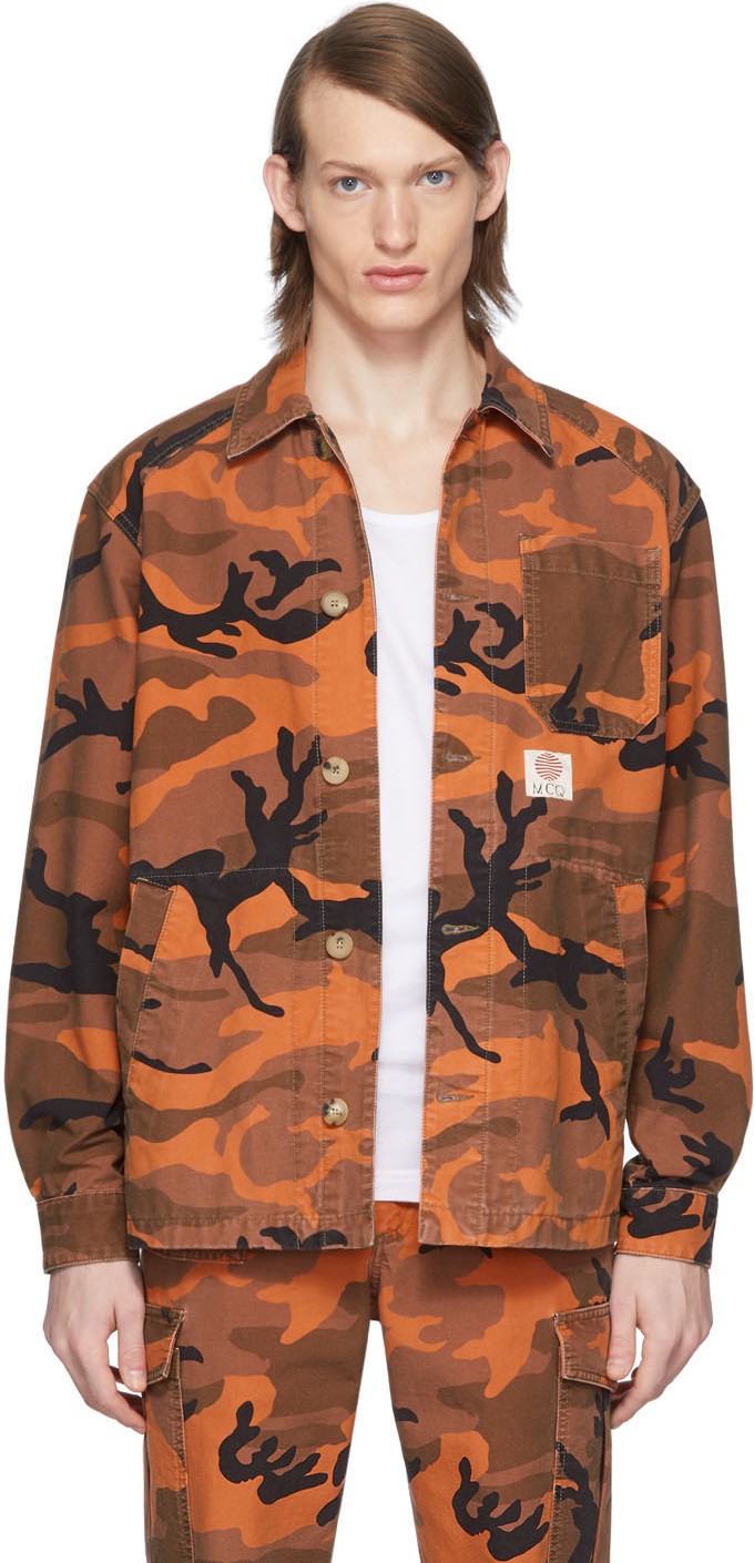 McQ - Alexander McQueen Orange Camo Marshall Shirt Jacket