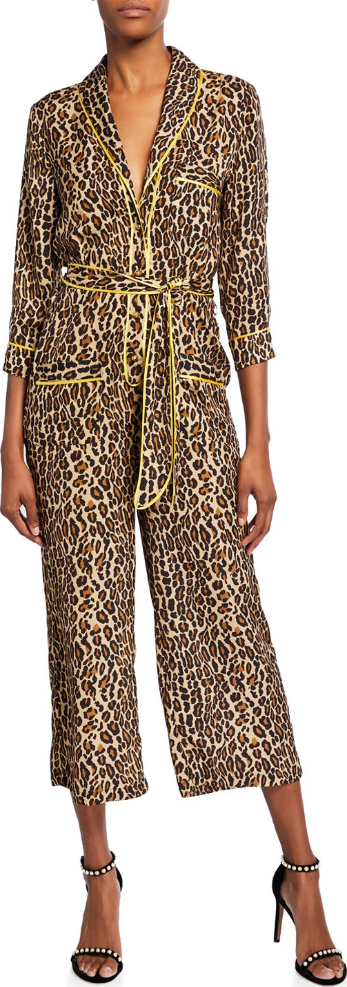 Le Superbe Beatnik Leopard-Print Cropped Jumpsuit