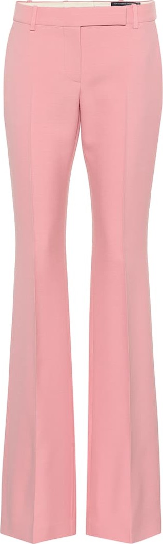 Alexander McQueen Mid-rise flared wool and silk pants
