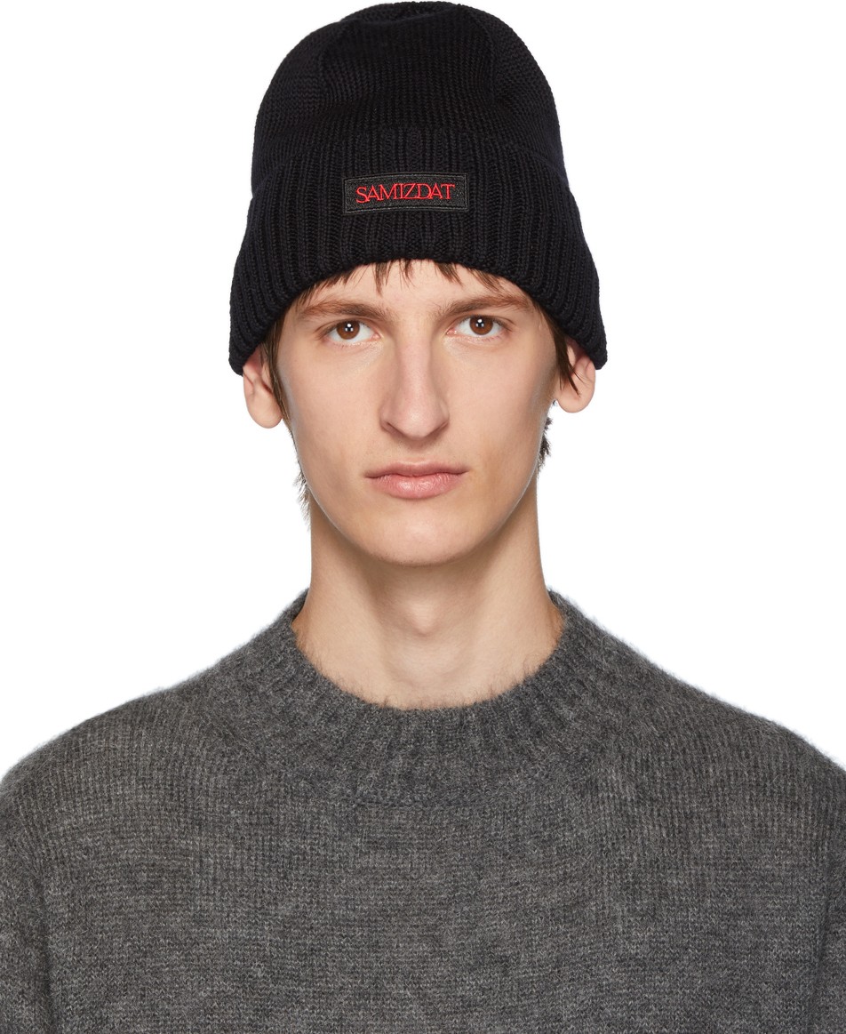 Yang Li Black 'Samizdat' Beanie