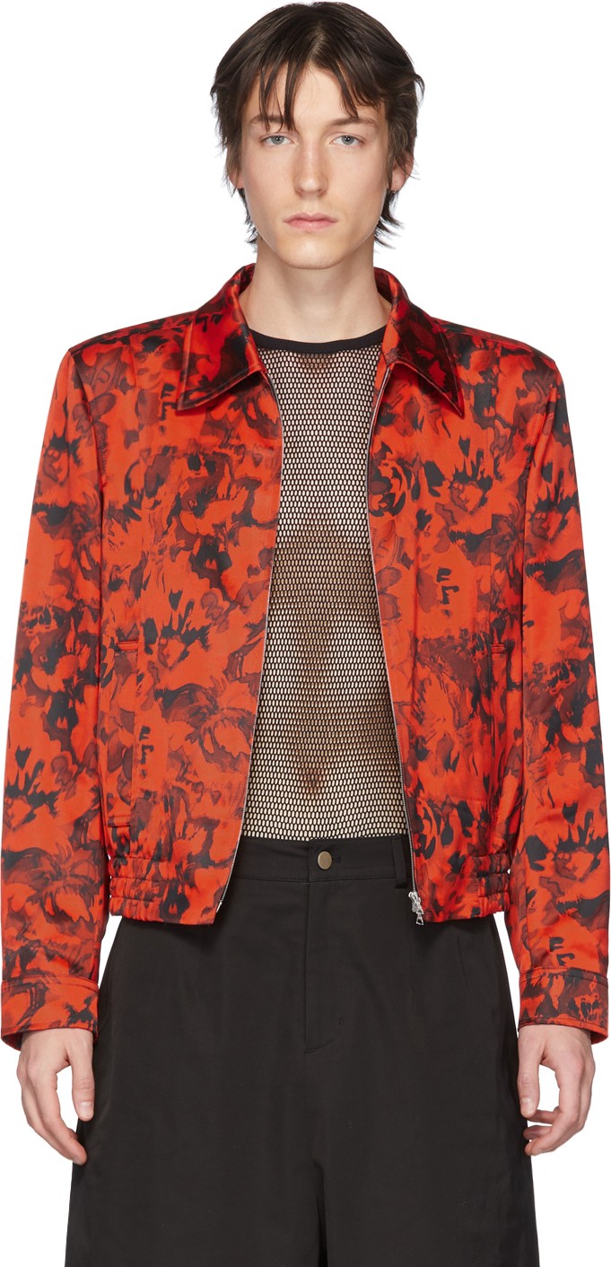 Dries Van Noten Red & Black Viscose Villiam Jacket