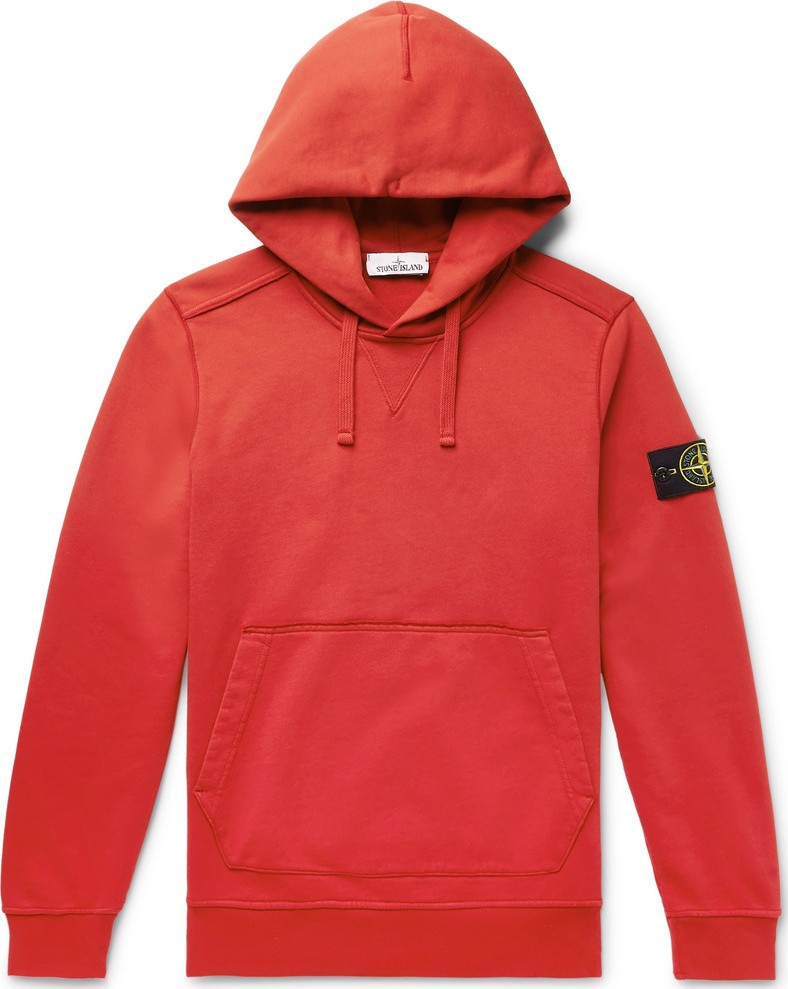 Stone Island Logo-Appliquéd Loopback Cotton-Jersey Hoodie