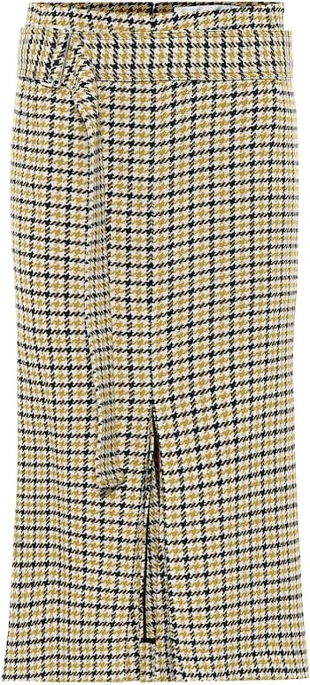 Victoria Beckham Checked wool-blend skirt