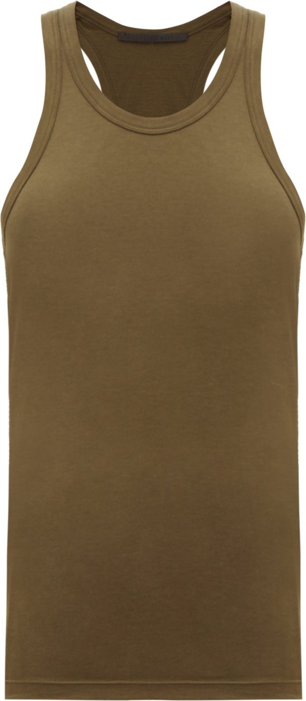 Haider Ackermann Racer-back cotton-blend jersey tank top