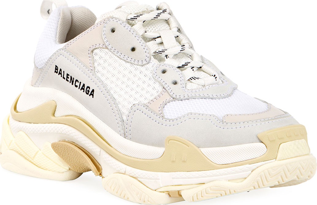 Balenciaga Lightly Washed Triple Sneakers with Logo