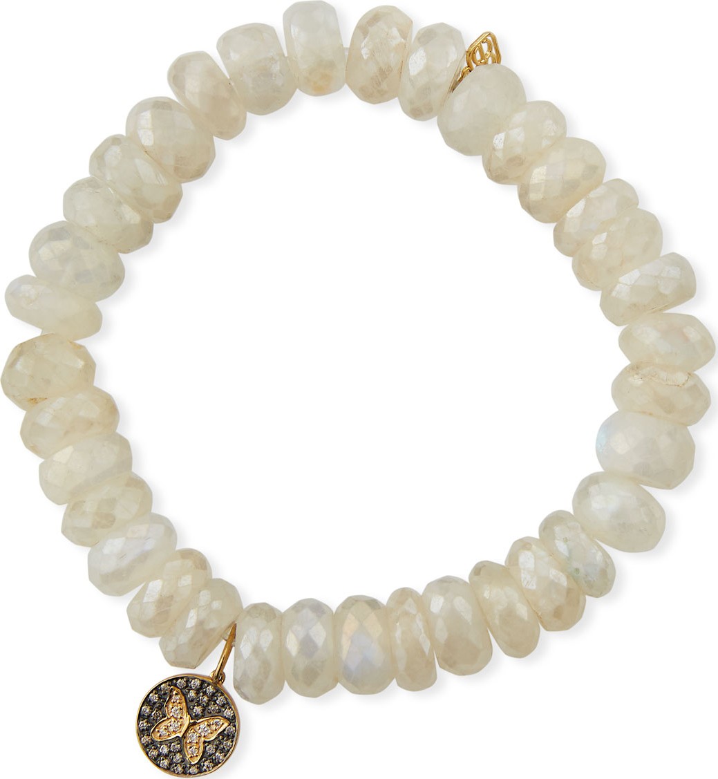 Sydney Evan 14k Moonstone & Diamond Butterfly Bracelet