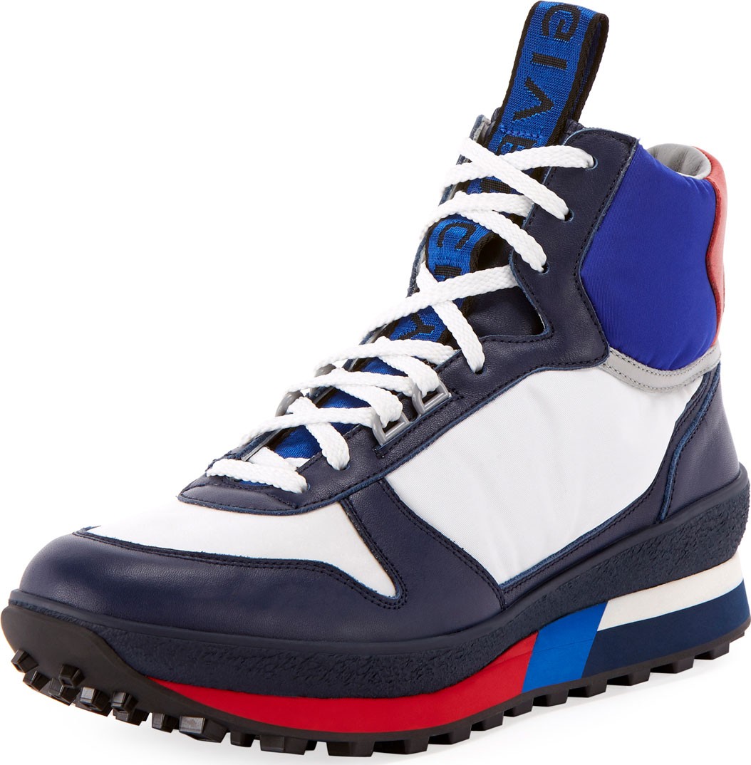 Givenchy Men's TR3 Mid-Top Colorblock Leather Runner Sneaker