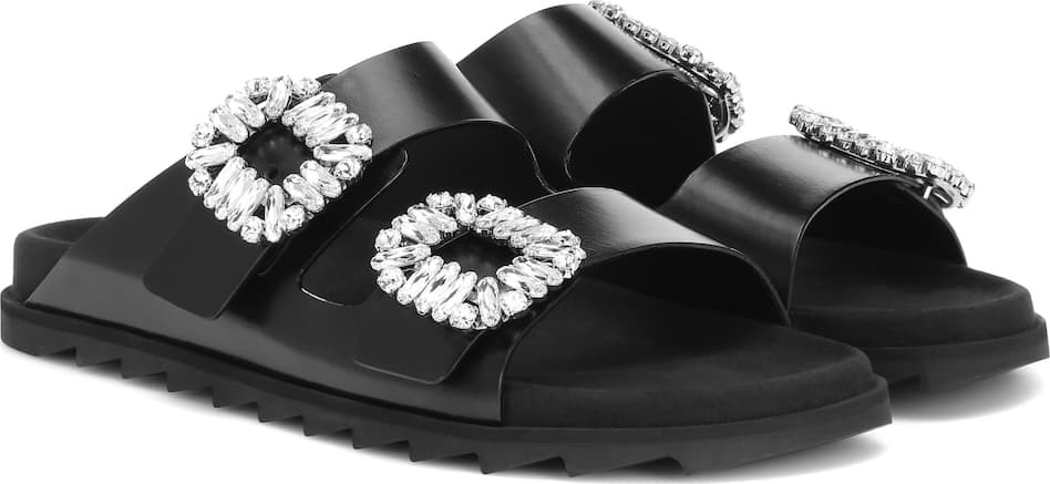 Roger Vivier Slidy Viv' leather slides