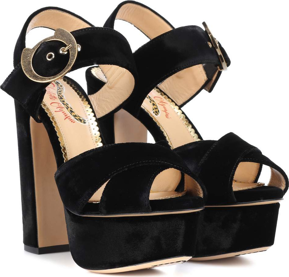 Charlotte Olympia Velvet plateau sandals