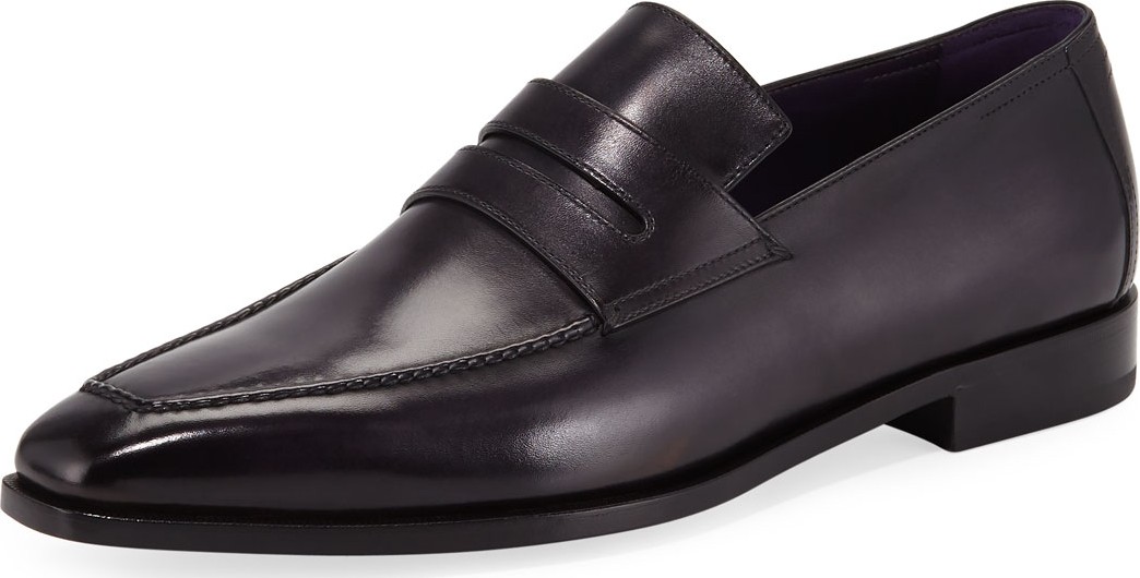 Berluti Men's Andy Calf Leather Penny Loafers