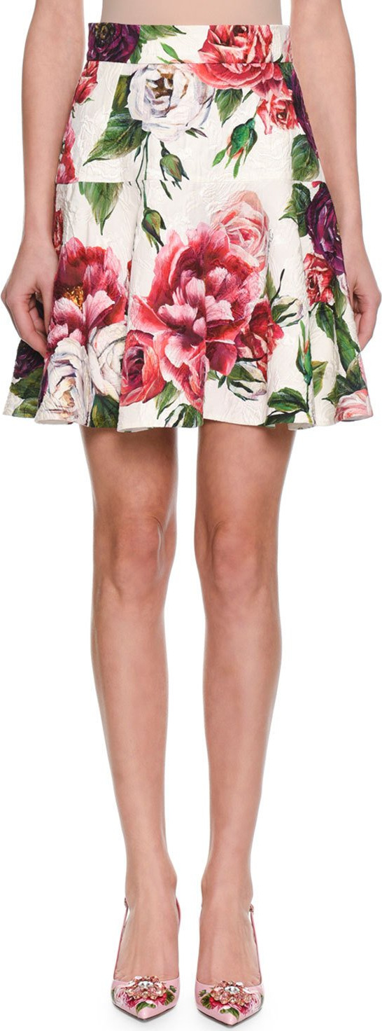 Dolce & Gabbana Rose & Peony Brocade Skirt