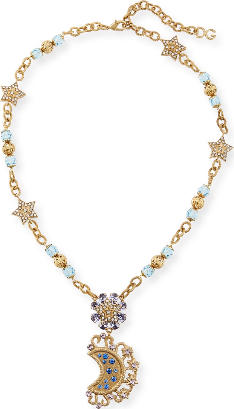 Dolce & Gabbana Lunar Crystal Pendant Necklace