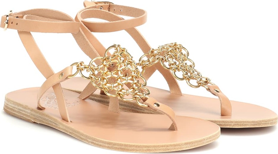 Ancient Greek Sandals Arta embellished leather sandals