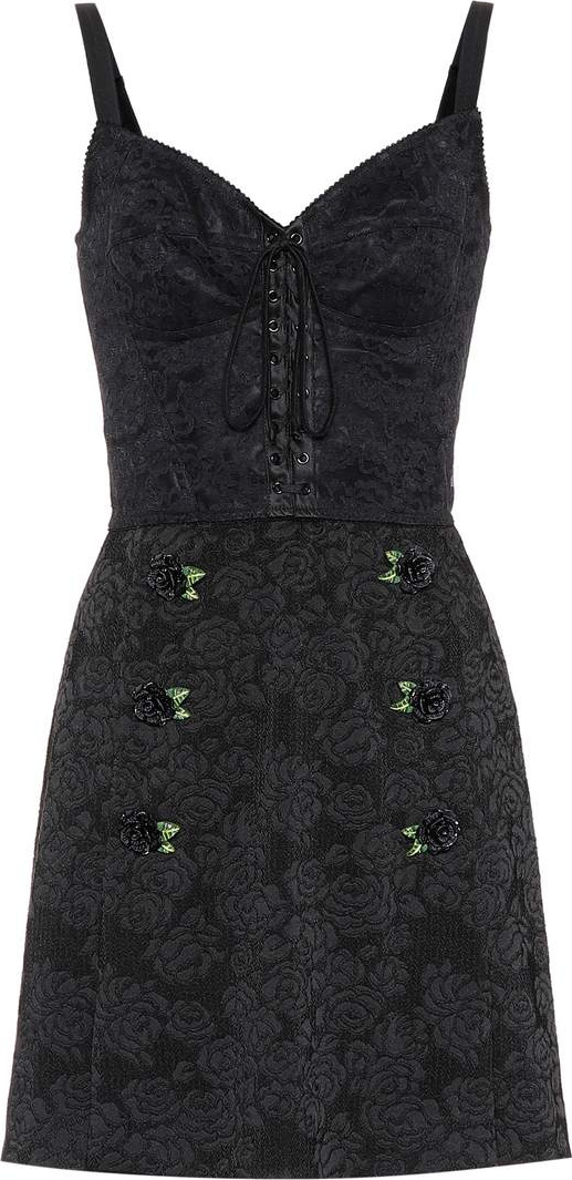 Dolce & Gabbana Embellished jacquard minidress