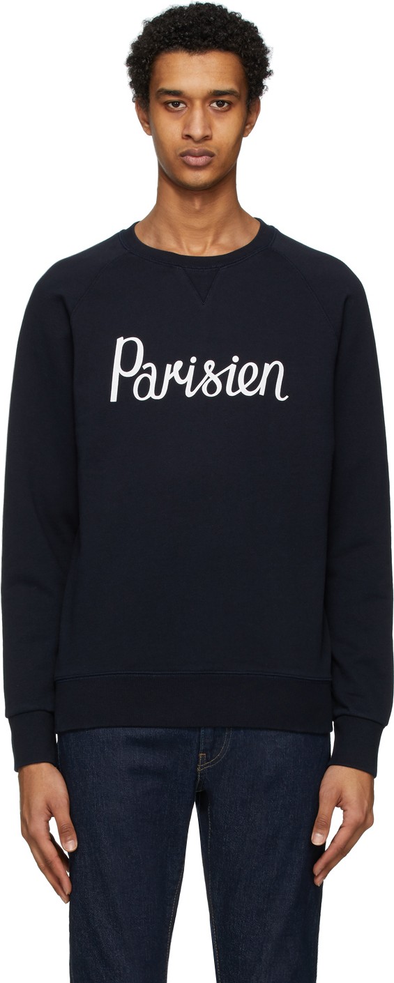 Maison Kitsune Navy 'Parisien' Sweatshirt
