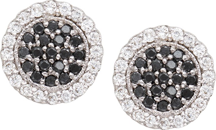 Jamie Wolf Scallop Pave Black & White Diamond Earrings