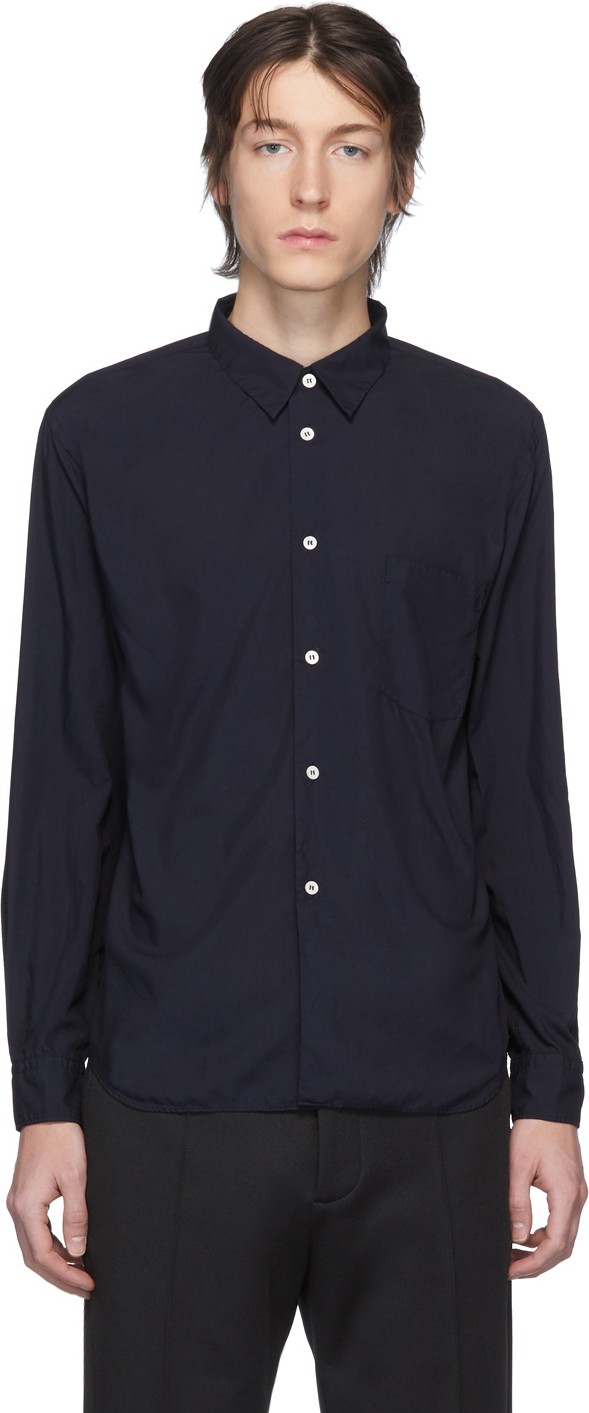 Comme des Garçons Homme Deux Navy Garment-Dyed Shirt