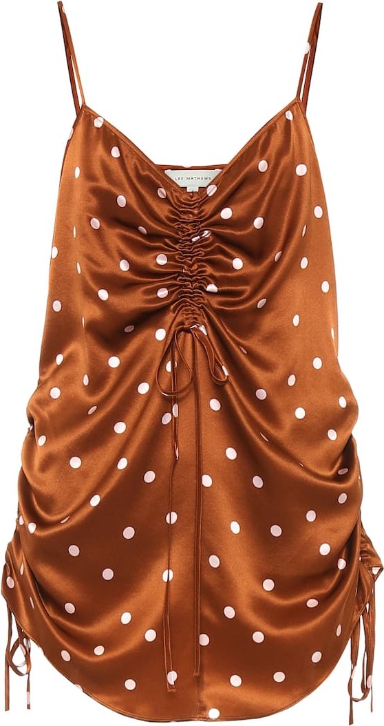Lee Mathews Talulah polka-dot silk-satin camisole